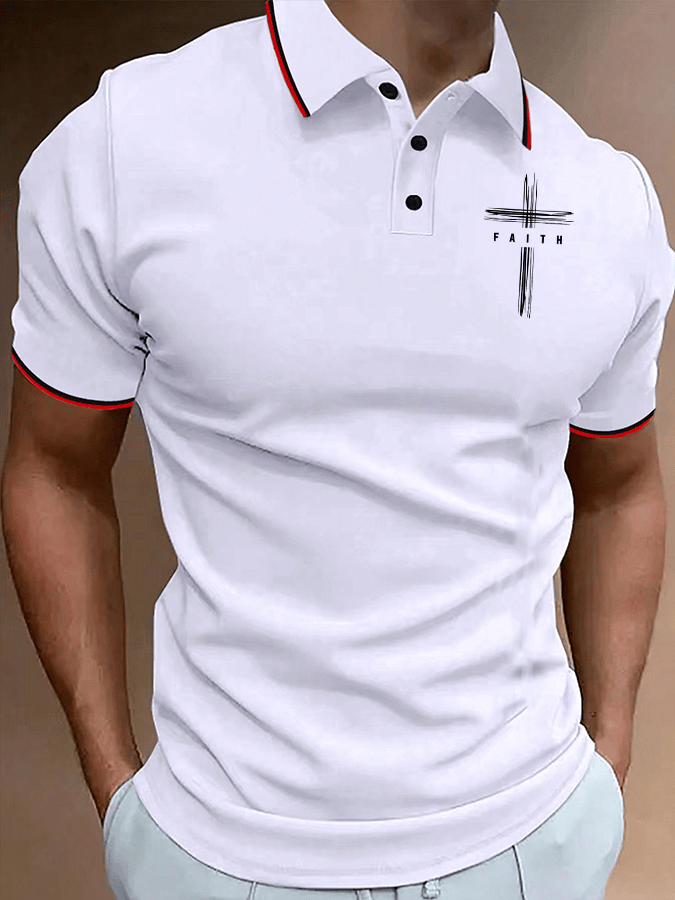 Men's Faith Print Polo Shirt