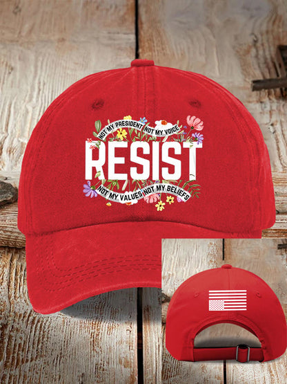Retro Resist Not My President, Not My Voice, Not My Values, Not My Beliefs Print Baseball Cap
