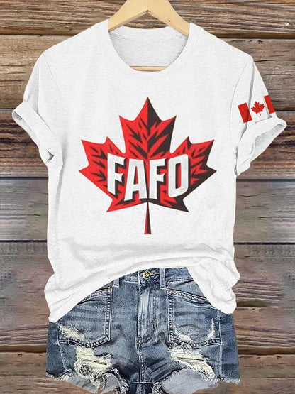 Women's Retro FAFO Canada Print T-Shirt