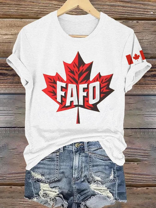 Women's Retro FAFO Canada Print T-Shirt