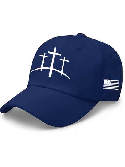 Unisex Flag Cross Print Baseball Cap