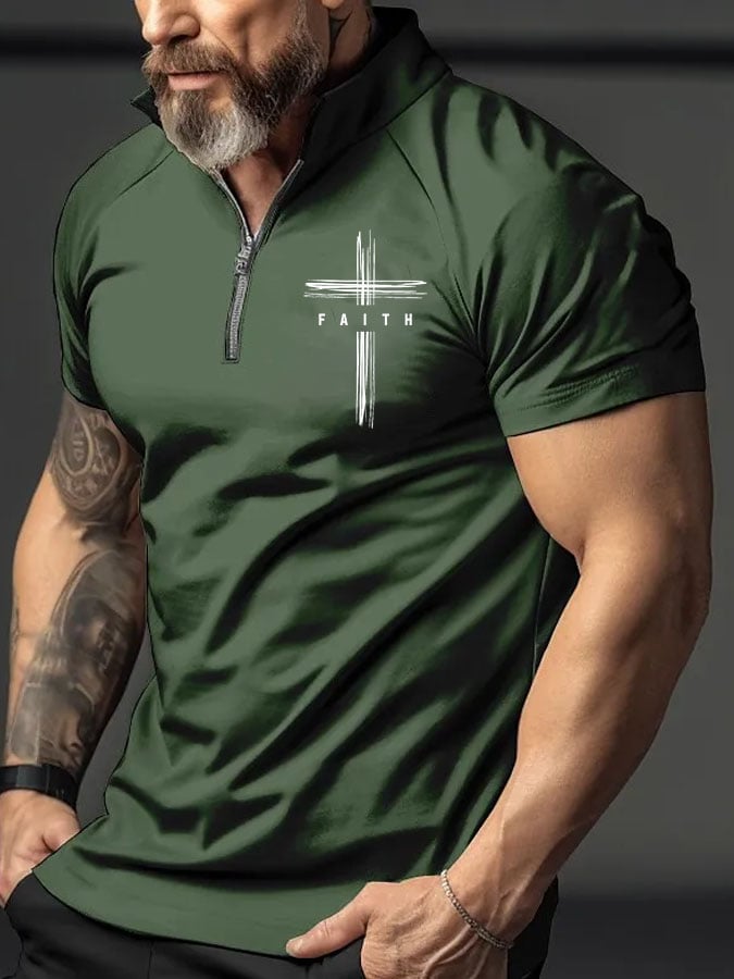 Men's Faith Print Polo Shirt