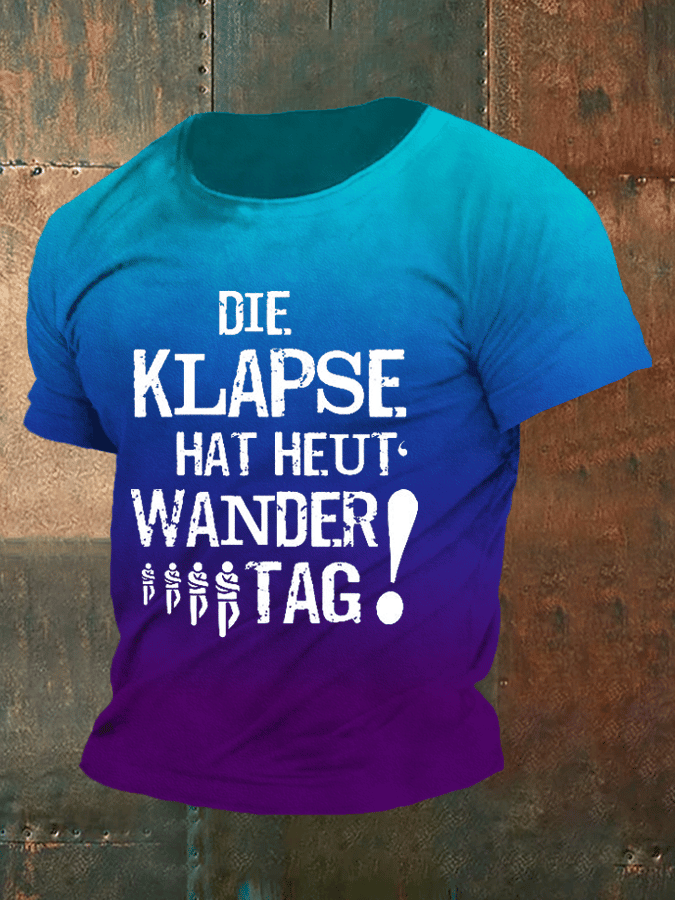 The nuthouse has hiking day today! - Men's round-neck T-shirt