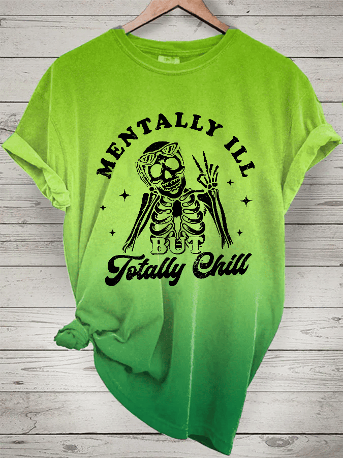 “Metall Ill gut total Chill”Damen-T-Shirt mit Rundhalsausschnitt