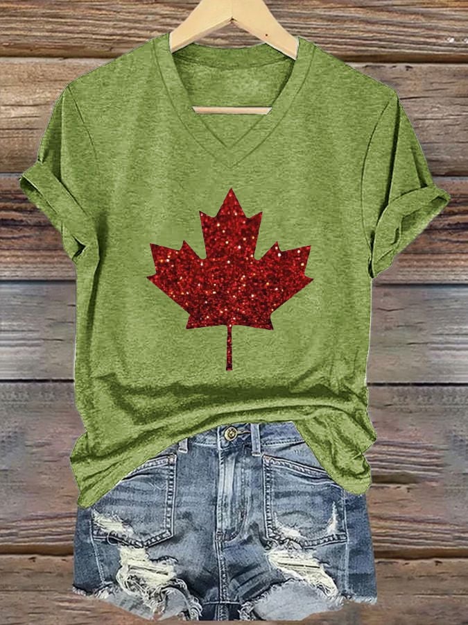 Women's Canadian Red Maple Leaf T-Shirt