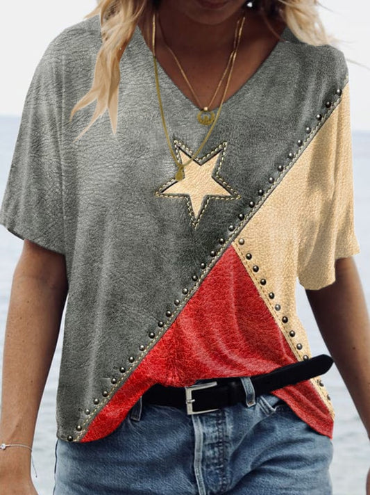 🔥Last Day 49% Off🔥Women's Independence Day Art Print T-Shirt