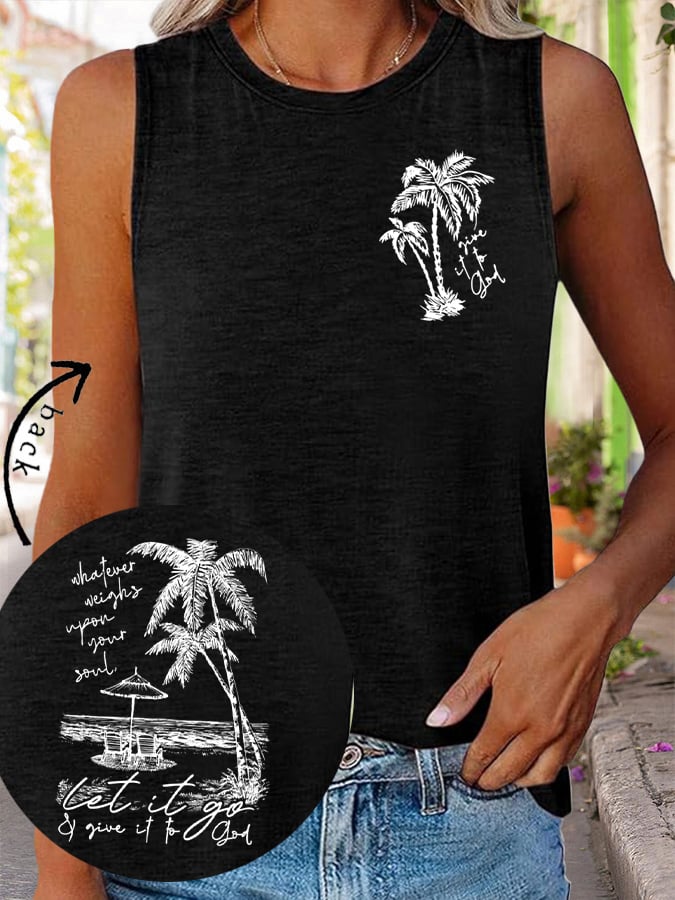 Women's Give It To God Print Tank Top