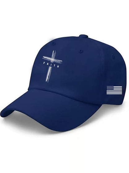 Unisex Faith&Flag Print Baseball Cap