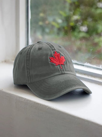 Retro Canadian Maple Leaf Print Baseball Cap