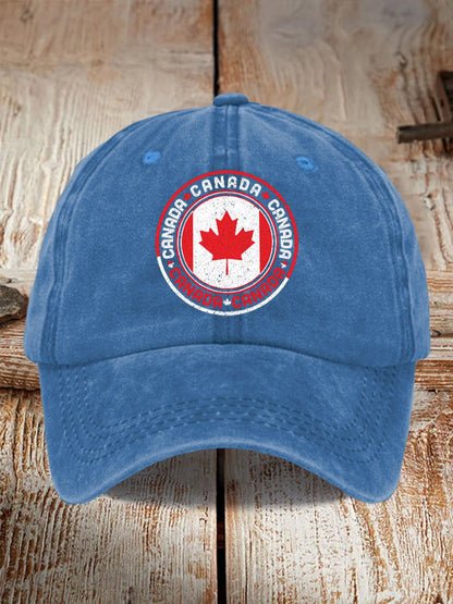Unisex Retro Canada Day Print Baseball Cap