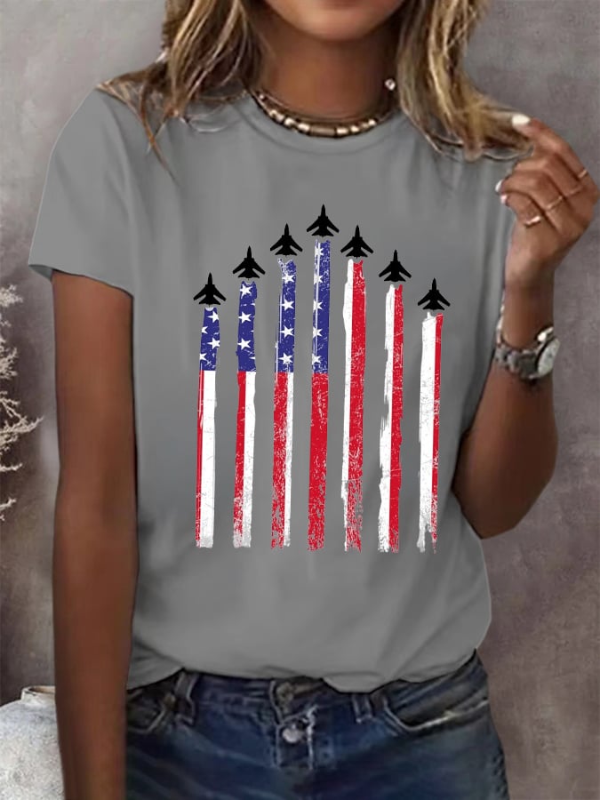 🔥Last Day 49% Off🔥Women's Red White Blue Print T-shirt