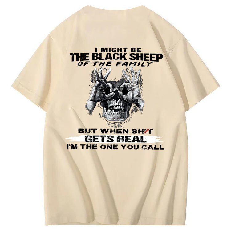 The Blacksheep Of  The Family Pattern Print 100%Cotton T-Shirt