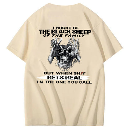 The Blacksheep Of  The Family Pattern Print 100%Cotton T-Shirt