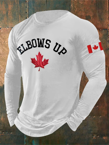 Men'S Retro Canada Elbows Up Print T-Shirt