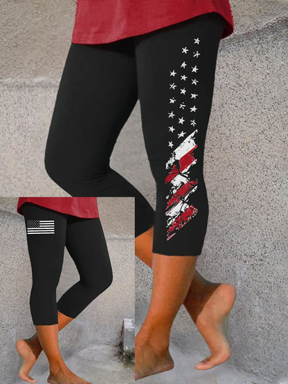 🔥Last Day 49% Off🔥Women's Cross Flag Print Casual Leggings