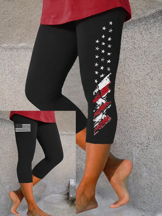 🔥Last Day 49% Off🔥Women's Cross Flag Print Casual Leggings