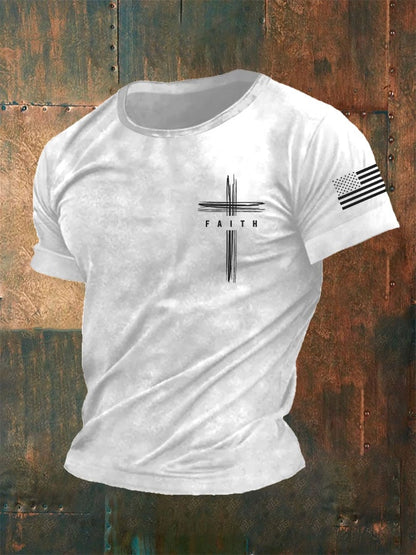 Men's Faith Print Casual T-Shirt