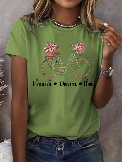Women's  Flourish Dream Thrive Print T-Shirt