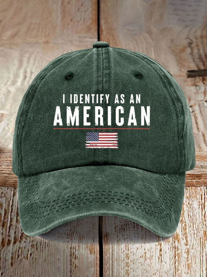 Retro I Identify As An American Print Baseball Cap