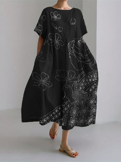 Women's Casual Vintage Geometric Art Dress