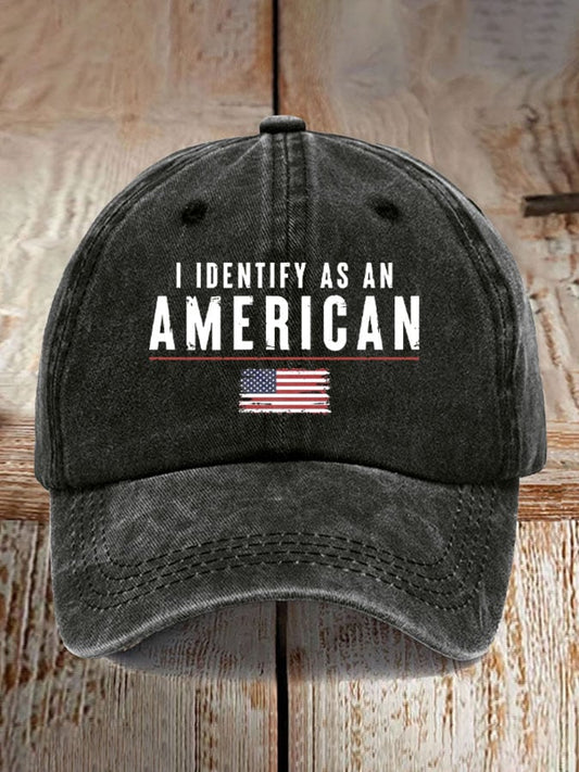 Retro I Identify As An American Print Baseball Cap