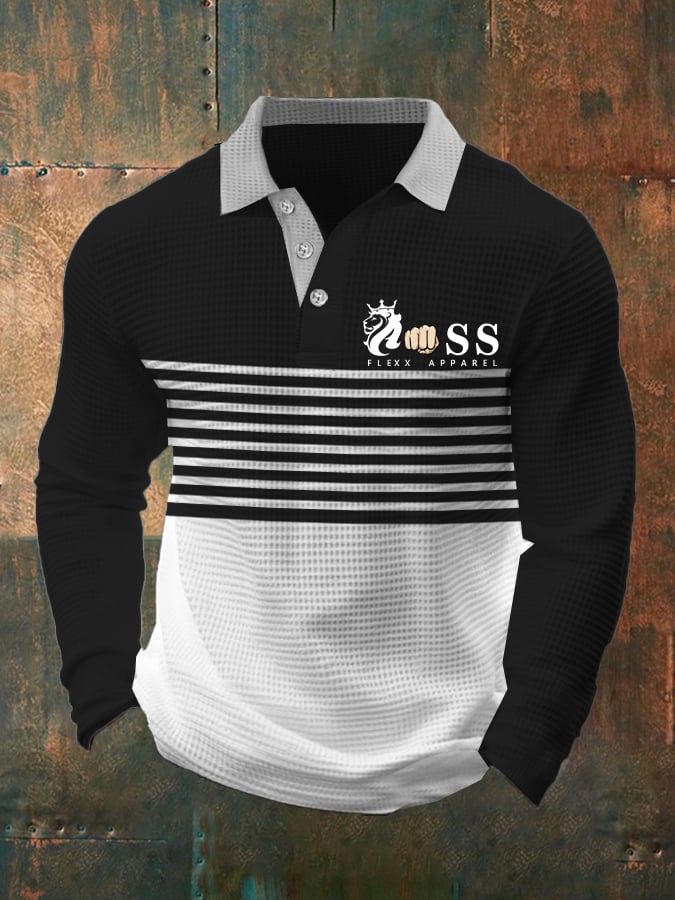 Modisches, lässiges Herren-Poloshirt im Business-Stil mit Waffelmuster