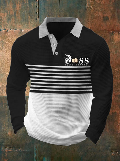 Modisches, lässiges Herren-Poloshirt im Business-Stil mit Waffelmuster