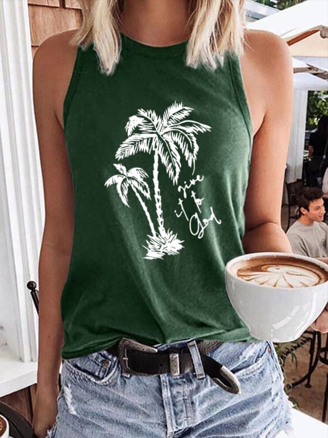 Women's Give It To God Print Vest