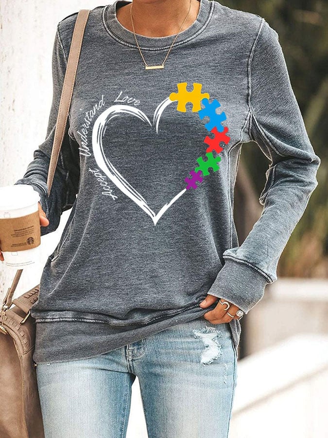 Casual Printed Long Sleeve Sweatshirt