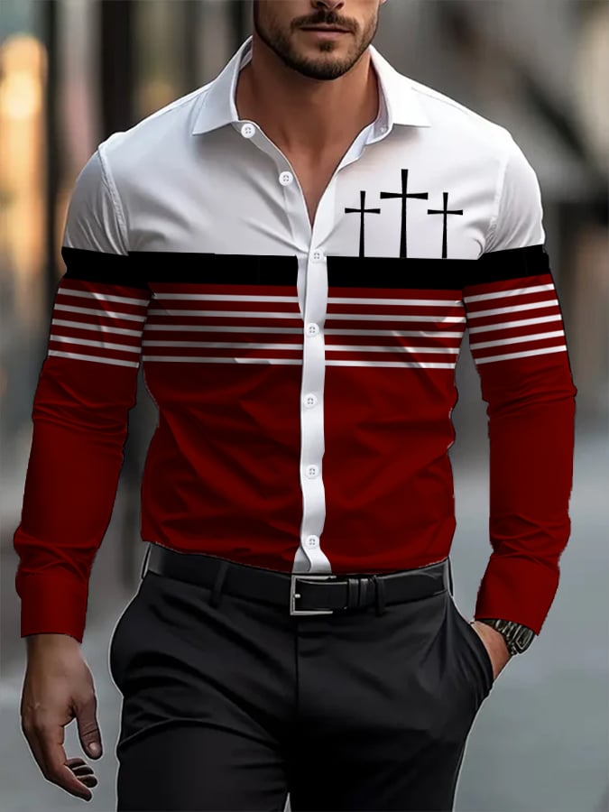 Men's Faith Printed Simple Casual Shirt