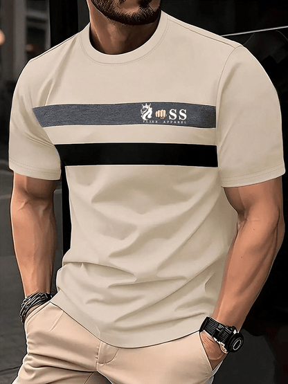 Lässiges T-Shirt mit Rundhalsausschnitt und modischem Aufdruck für Herren