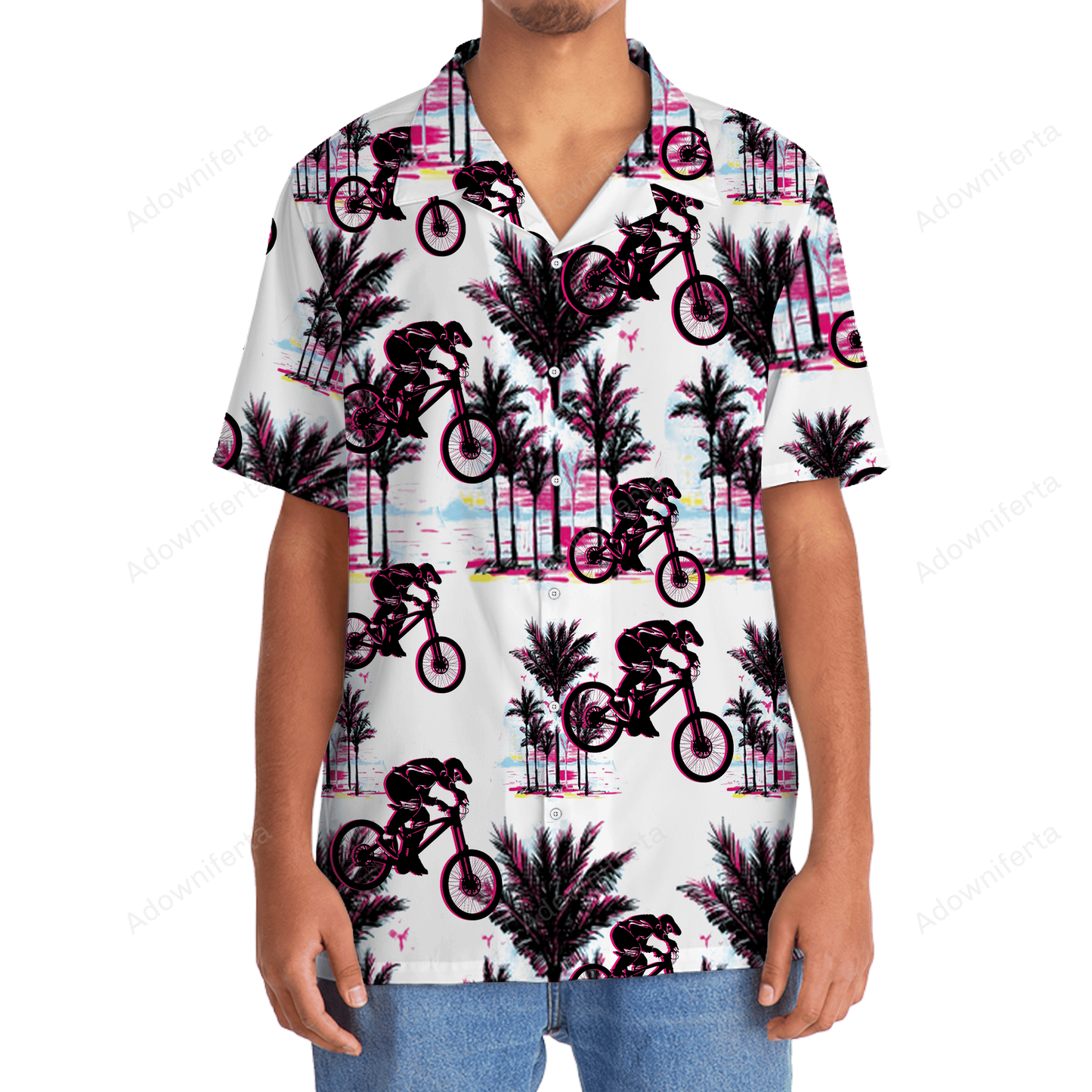 Mountain Bike Abstract Hawaiian Shirt
