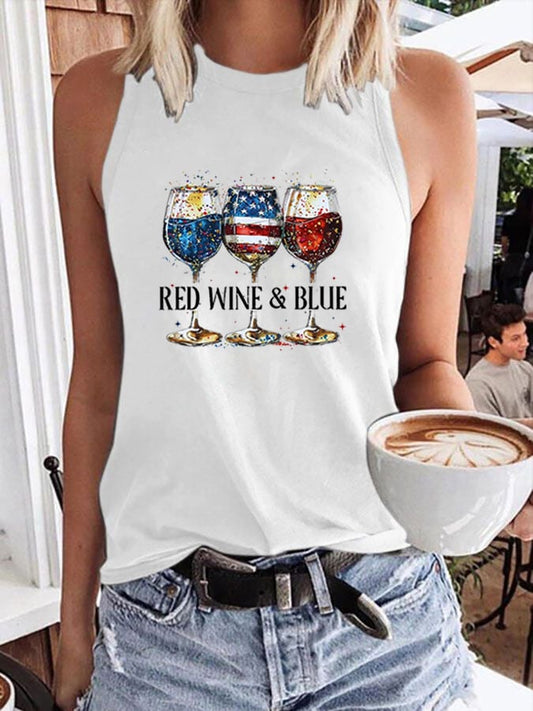 🔥Last Day 49% Off🔥Women's Red Wine & Blue Print Casual Vest