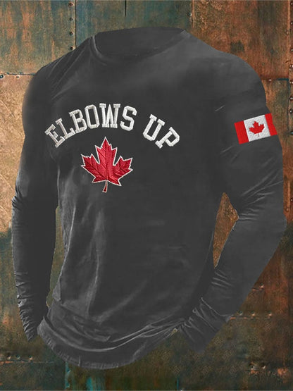 Men'S Retro Canada Elbows Up Print T-Shirt