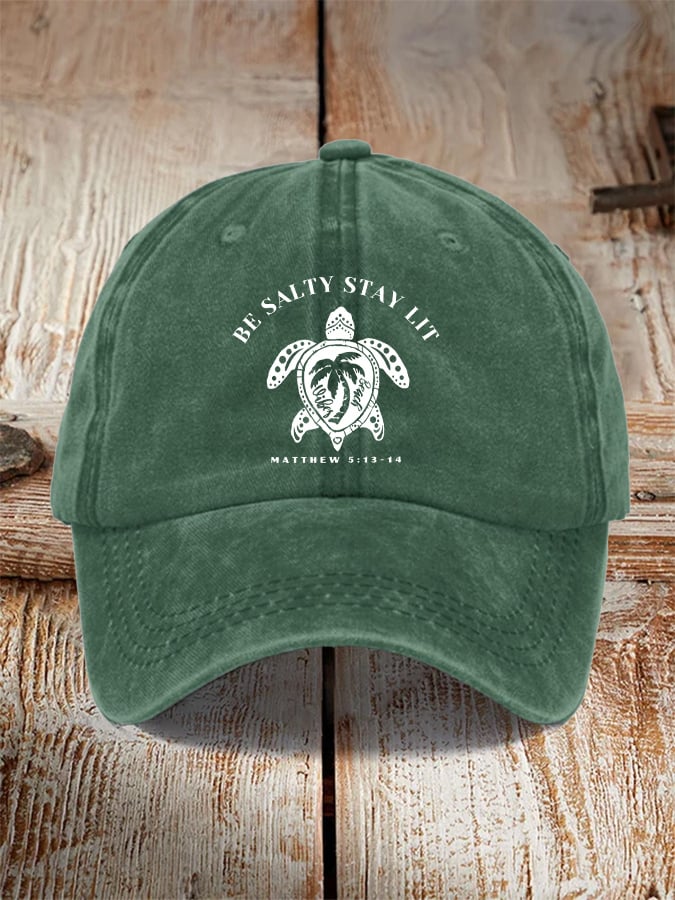 Unisex  Be Salty Stay Lit Matt Sea Turtles Print Hat