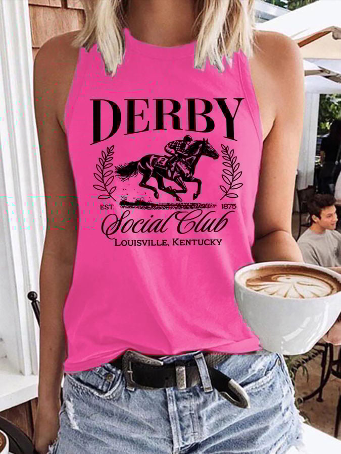 Women's Derby Day Print Casual Tank Top