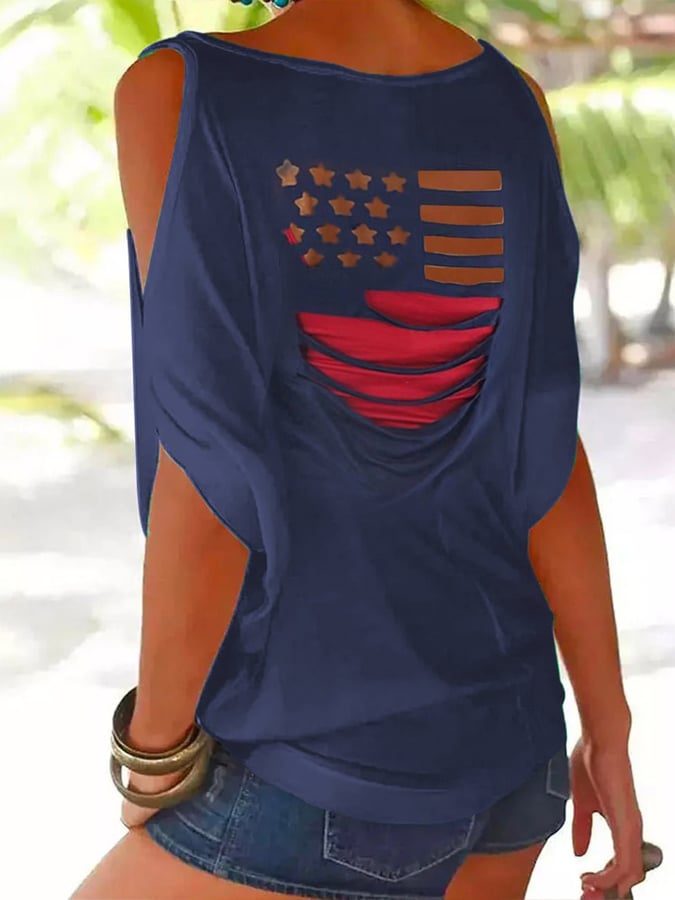 Women's Stars and Stripes Blouse（No Vest）