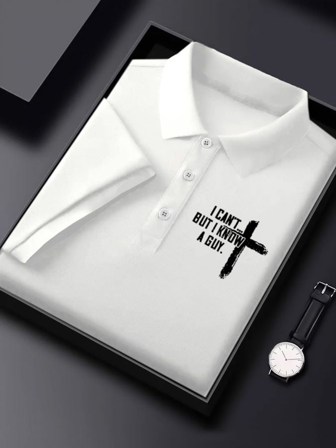 Men'S I Can't But I Know A Guy Print  Polo Shirt