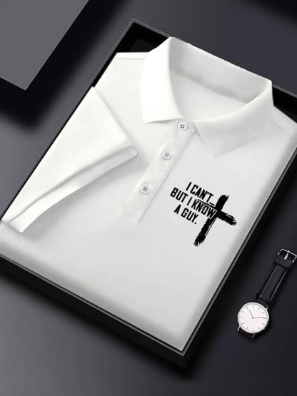 Men'S I Can't But I Know A Guy Print  Polo Shirt