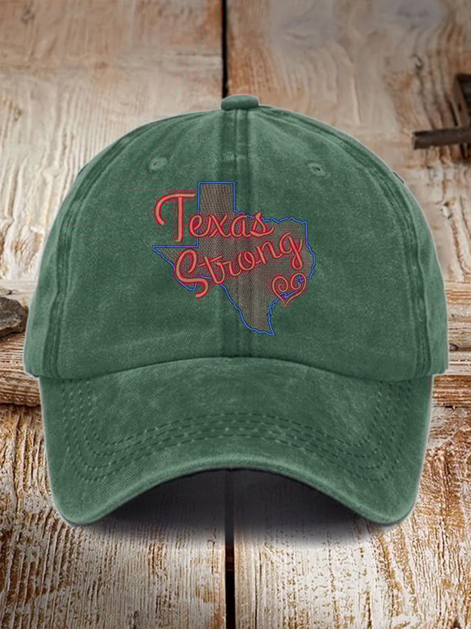 Retro Texas Strong Print Baseball Cap