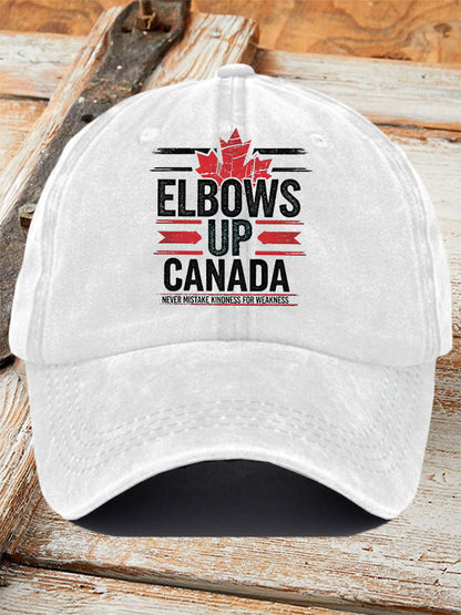 Unisex Retro Elbows Up Canada Never Mistake Kindness For Weakness Printed Baseball Cap