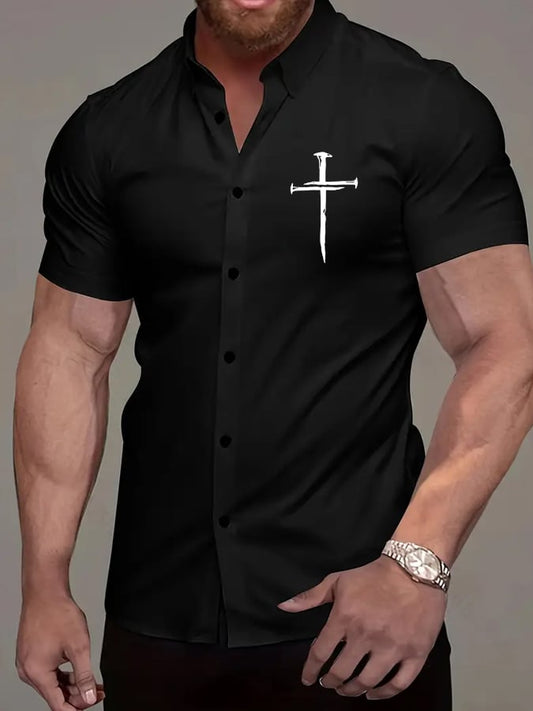 Men'S Classic Cross Print Shirt
