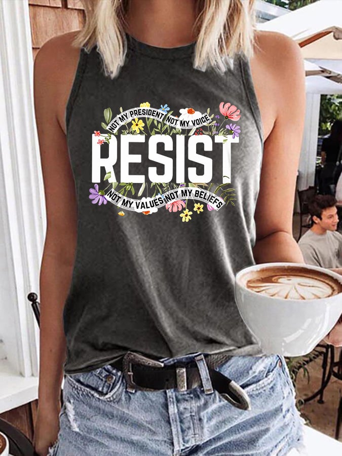Retro Resist Not My President, Not My Voice, Not My Values, Not My Beliefs Print Vest