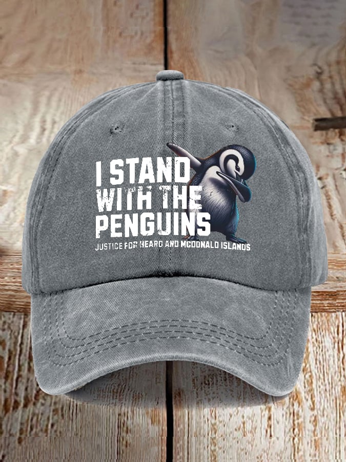 Unisex Istand With The Penguins Justice For Heard And Mcddnald Islands Print Baseball Cap