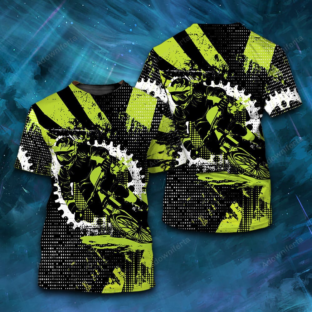 Mountain Bike Dirt Green T-Shirt For Men & Women