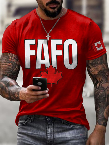Men'S Retro FAFO Canada Print T-Shirt