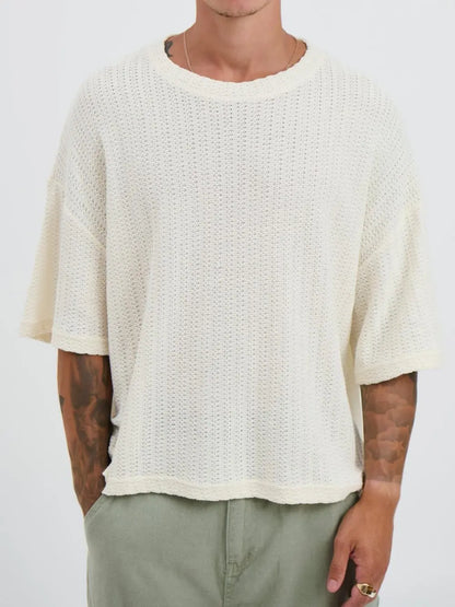 Simple Casual And Daily Two Thread Stitch Tee