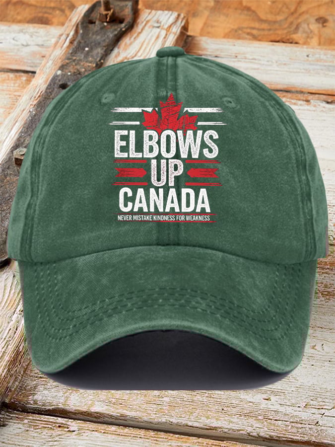 Unisex Retro Elbows Up Canada Never Mistake Kindness For Weakness Printed Baseball Cap