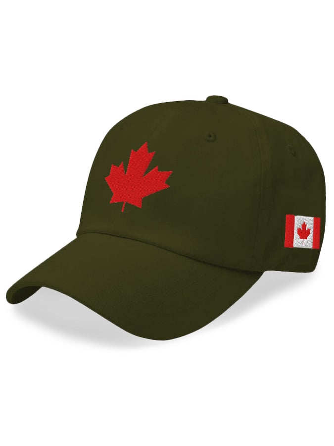 Retro Canadian Maple Leaf Print Baseball Cap