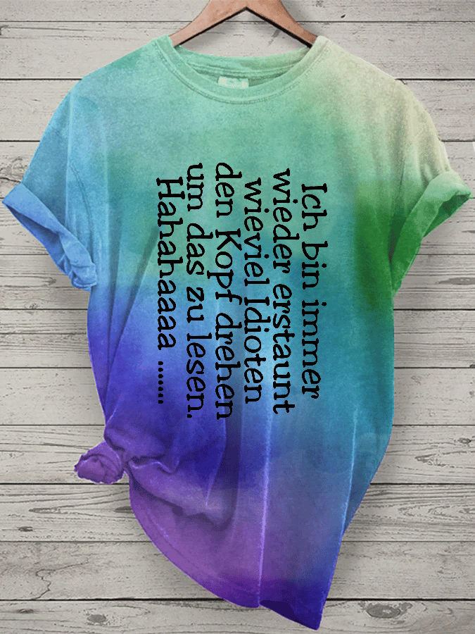 “Heads turning - idiots” women's round neck t-shirt.